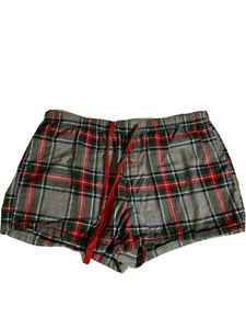 Gilligan & Omalley Pajama Lounge Shorts Women’s Gray Multi Plaid 100% Cotton M - Picture 1 of 4