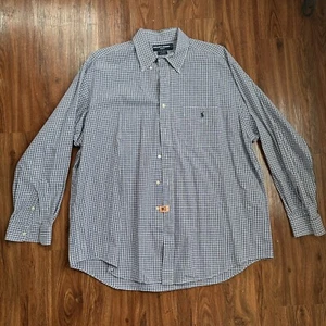 Vintage Ralph Lauren Golf Button Down Shirt Blue Plaid Men's Size XL - Picture 1 of 4