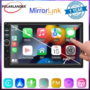 7" Double 2 Din Car Radio Apple CarPlay Android Auto Bluetooth Mirror Link TF/FM - Picture 1 of 18