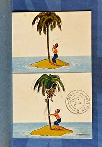 Saucy Bamforth Comic Postkarte 1970 Big Boobs Desert Island Nr. 2599 - Bild 1 von 2