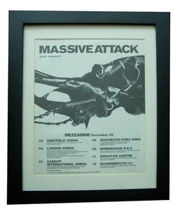 MASSIVE ATTACK+Mezzanine+TOUR+POSTER+AD+ORIGINAL 1998+FRAMED+EXPRESS GLOBAL SHIP - Imagen 1 de 6