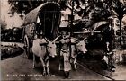Sri Lanka Bullock Cart And Driver Ceylon Vintage RPPC 09.94