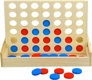 Connect 4 große Outdoor Spiele Hof große riesige vier Rasen Holz Jumbo Spiele NEU - Bild 1 von 3