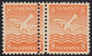 Lokal. Falkensee 8 Pf Paar Doppelzähnung Mi.Nr 3 V postfrisch Mi.Wert € (1208) - Picture 1 of 2