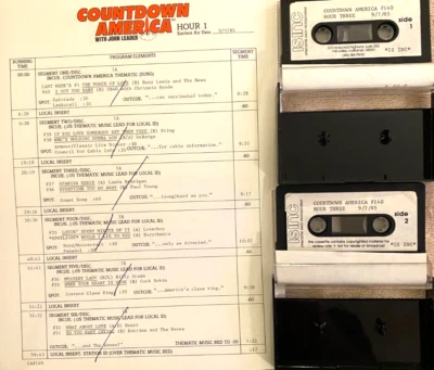 9/7/85 JOHN LEADERS COUNTDOWN AMERICA, HUEY LEWIS, JOHN WAITE, PRINCE, WHAM,A-HA - Image 1 of 4