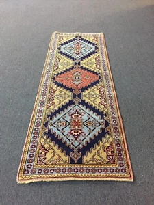 Alfombra de área tribal vintage anudada a mano S.Antique Village geométrica 2'4x6'8, #26387 - Imagen 1 de 12
