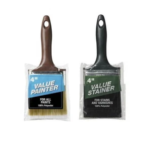 Value Brush || For Painting or Staining || 4" Wide || 100% Polyester || NEW || - Picture 1 of 1