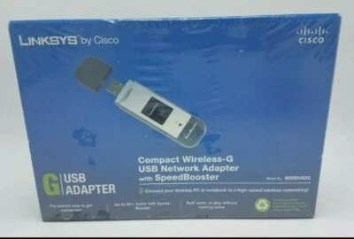 Cisco-Linksys WUSB54GSC Compact Wireless-G USB Network Adapter Speed Booster (55 - Image 1 of 4