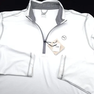 PUMA MENS GOLF 1/4 ZIP SWEATER -M- STONE GRAY BRUSHED SOFT PERFORMANCE -POLY - Picture 1 of 8