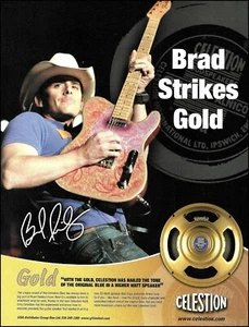 Amplificador de Guitarra Brad Paisley Celestion Dorado Altavoz Anuncio 8 x 11 Publicidad Impresión - Imagen 1 de 3