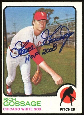 Goose Gossage 1973 Topps #174 RC ROOKIE Auto Autographed Inscribed HoF 2008! - Image 1 of 2