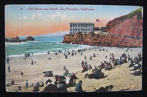 Antique Cliff House Beach San Francisco CA Postcard, 1914 Panama Pacific Expo - Picture 1 of 2