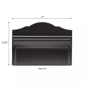 Unbranded Colonial Wall Mailbox 19.25" H X 6.75" W, Aluminum Extra Large Black - Picture 1 of 3