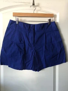 Milly Design Nation Solid Royal Blue Pleated Shorts Size 14 - Picture 1 of 9