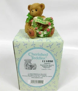 Vintage 2003 Cherished Teddies 111890 Sparkling Hearts August Figurine in Box - Picture 1 of 4
