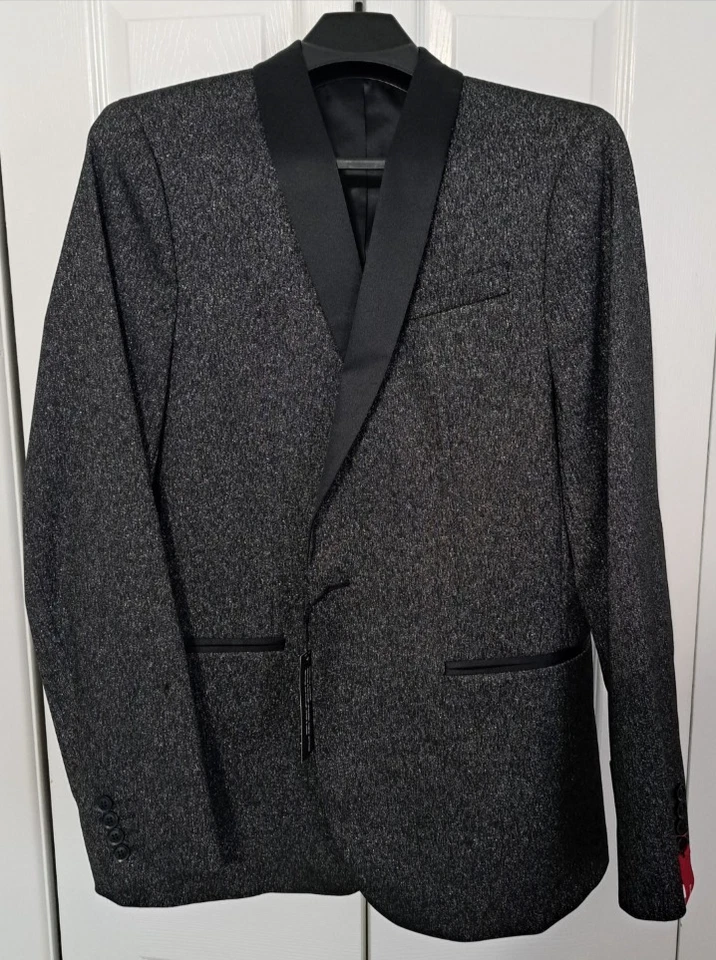 J. Ferrar Charcoal Sparkle Mens Sport Coat 42L Slim Fit - New w/ Tags -  Holiday - Image 1 of 4