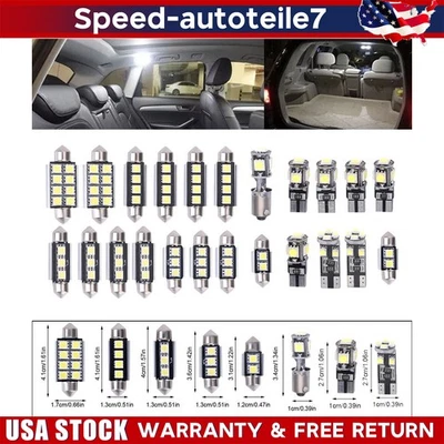 Kit de lámpara de repuesto para puerta de maletero cúpula bombilla LED blanca interior de coche 23 piezas EE. UU. Foto 1 de 4