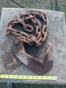 Vintage Heavy Chain with Logging Hook 5 Ft - Picture 1 of 6
