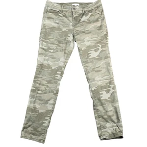 Pantalones de mezclilla LOFT para mujer 8 verdes camuflados Marisa ajustados al tobillo elásticos algodón 5 bolsillos - Imagen 1 de 16