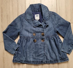 LITTLE GIRL'S OLD NAVY PEA COAT DENIM JEAN JACKET SIZE 5T EUC - Picture 1 of 5