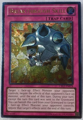 Yugioh 1x Breakthrough Skill CBLZ-EN078 Ultimate Rare Unlimited Edition NM - Image 1 of 4