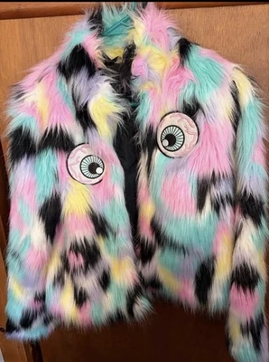 Iron Fist Small Colorful fake Fur Coat Magenta marvelous! - Image 1 of 4