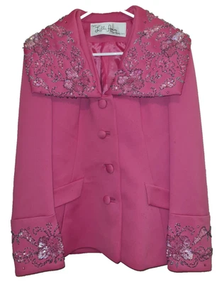 Vintage Small Lilli Ann Paris San Francisco PINK 60’s Wide Collar Blazer - Image 1 of 4