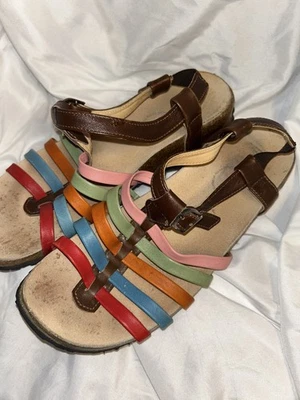 Sandalias de gladiador de cuero arco iris Haflinger Dahlia para mujer talla 39 EU / 8,5 EE. UU. Foto 1 de 4