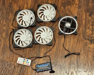 5er Pack UpHere 120mm High Airflow Full RGB Gehäuselüfter mit Hub und Fernbedienung - Bild 1 von 9