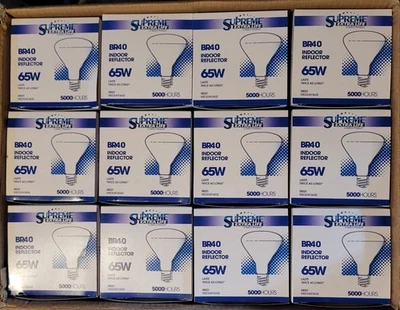 Case Of 24 - Satco 58521 65 Watt BR40 Indoor Reflector Bulb FREE SHIPPING  - Image 1 of 4