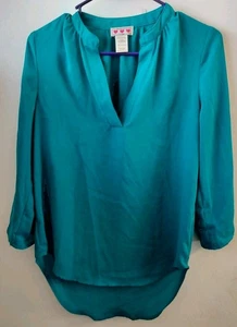 Three Pink Hearts Damen Bluse türkis langarm Gr. XS  - Bild 1 von 7