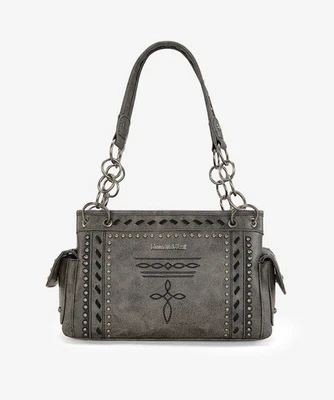 NUEVO CON ETIQUETAS Montana West Cartera de Transporte Oculta Gris Tachonado Bolso de Hombro Western Foto 1 de 4