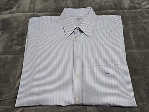 Charvet Blue Striped Button-up L/S French Cuffs Luxury Dress Shirt 2XL - Picture 1 of 17
