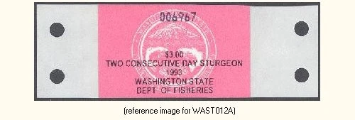 Estampilla de esturión de Washington Halfpricefish 1993 bobina de 2 días de $3 Foto 1 de 1