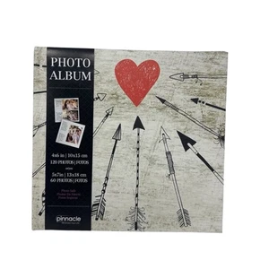 NEU Pinnacle Fotoalbum 4x6 Zoll und 5x7 auf Fotos Herz und Pfeile - Bild 1 von 3