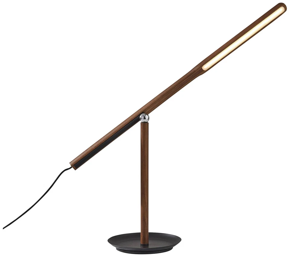 Lámpara de escritorio LED ajustable de madera de fresno de nogal y metal por gravedad Foto 1 de 1