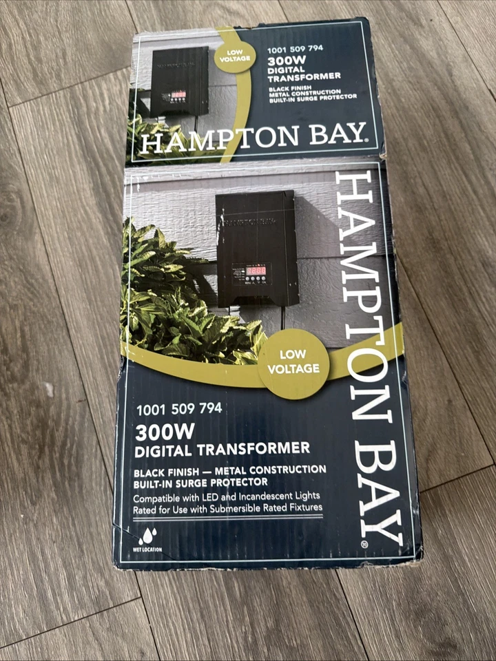 Transformador Hampton Bay bajo voltaje 300 vatios paisaje luz anochecer a amanecer Foto 1 de 4