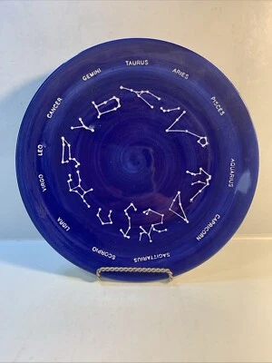 HORÓSCOPO ASTROLÓGICO ZODIACO CONSTELACIÓN OLMO OCCIDENTAL AZUL COBALTO 9" PLATO PLATO PLATO Foto 1 de 4