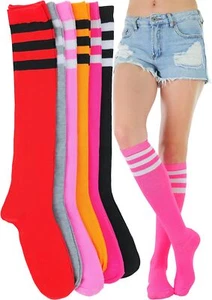 Women's Pack of 6 Knee High Socks - Colorful Assorted Socks w/ 3 Monochrome S... - Picture 1 of 7