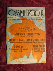OMNIBOOK October 1944 Alexander Woollcott Frank Kingdon Stanley Walker   - Picture 1 of 1