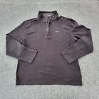 Calvin Klein Jumper mens LARGE black Long Sleeve sweatshirt 1/4 zip Size L