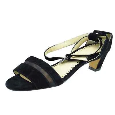 Farylrobin Sz 7.5 M Black Ankle Strap Leather Women Sandals - Image 1 of 4