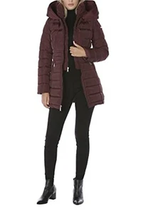 LAUNDRY BY SHELLI SEGAL Women' 3/4 Puffer Jacket With Hood & Velvet Trim Sz S - Picture 1 of 8