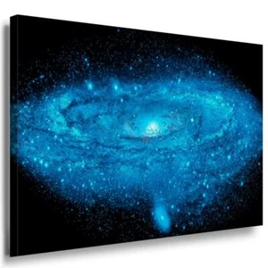 Galaxie Blau Weltraum Leinwandbild AK Art Bilder Mehrfarbig Kunstdruck Wandbild - Bild 1 von 1