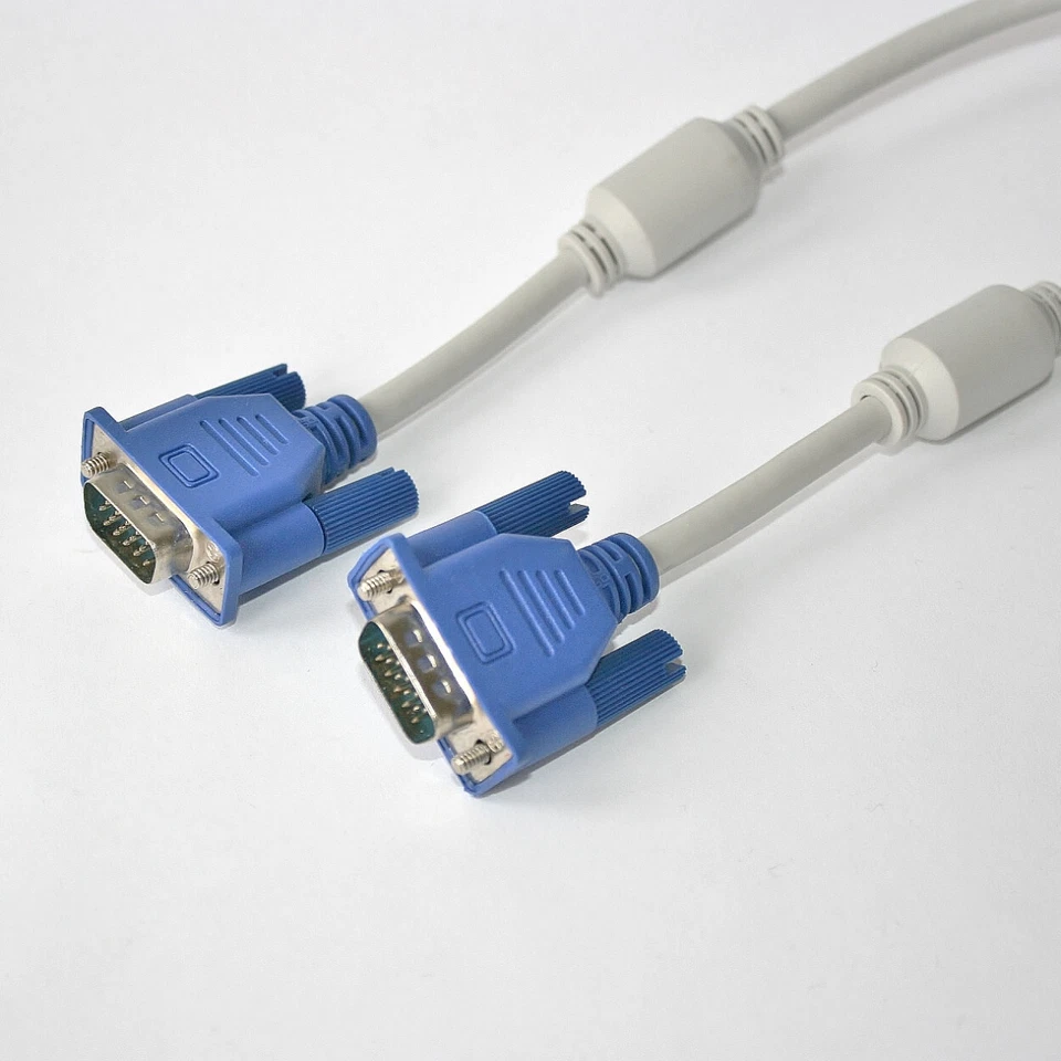 1,5m Monitor-Kabel 15-pol S-VGA HD Stecker / Stecker beige Display Bildschirm - Bild 1 von 1