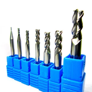 7 Stück Vollhartmetall 3 Flöten Aluminium Kupfer Schaftfräser 1,2,3,4,5,6,8 mm Bohrereinsatz - Bild 1 von 4