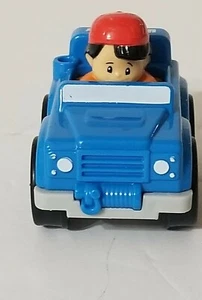 Fisher Price Little People Wheelies Blue Jeep Boy Red Cap Solo Toy Mattel 2014 - Picture 1 of 12