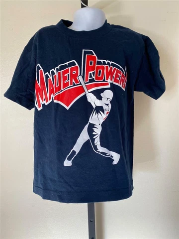 New Minnesota Twins #7 Joe Mauer Kids Size M Medium Blue Shirt Cover