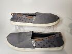 Toms Womens Size 6 Slip On Canvas Casual Shoes Grey W Anchor Print