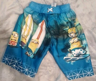 Costume da bagno ragazzo grande DESPICABLE ME Minons pantaloncini tavola surf spiaggia - Immagine 1 di 4